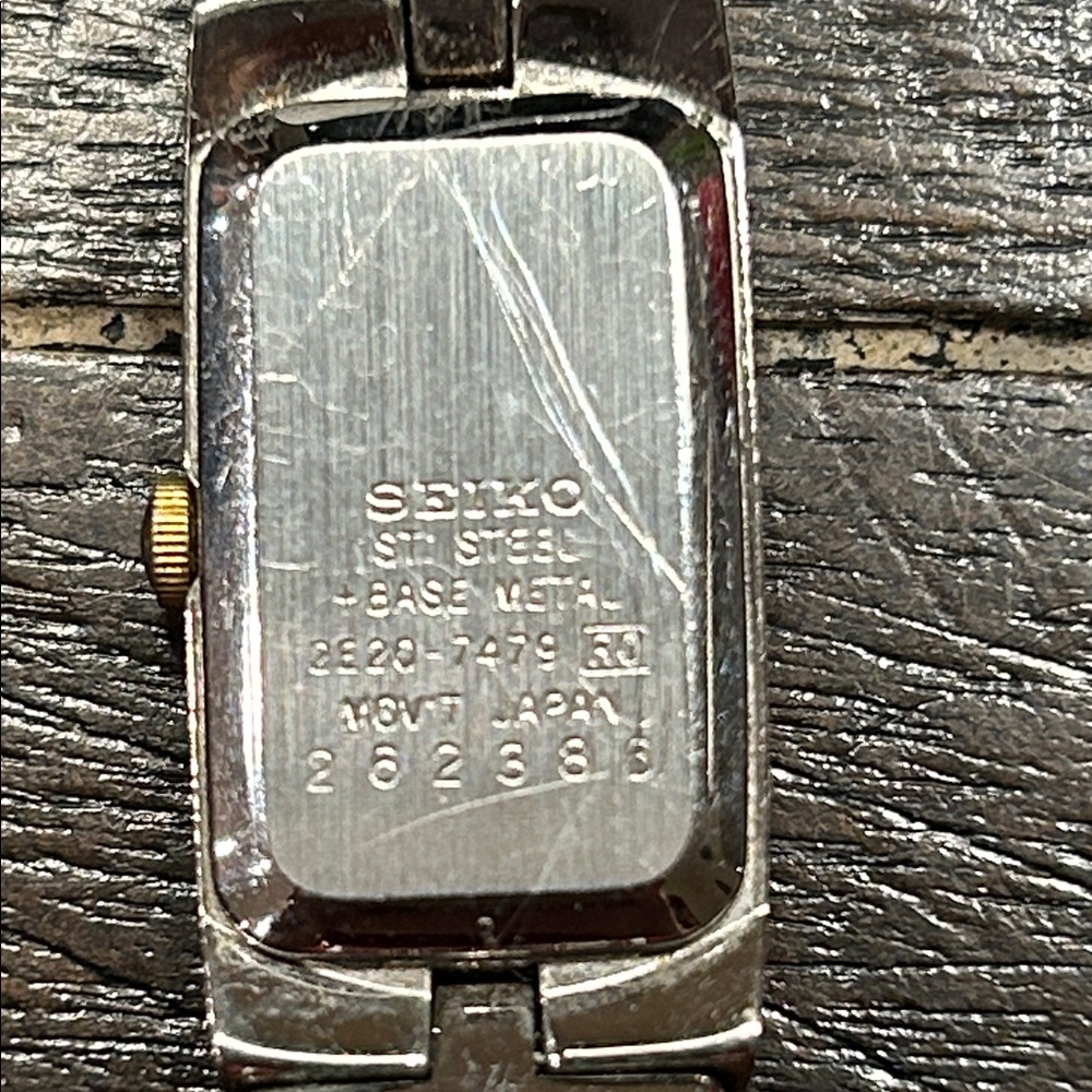 Seiko Silver And Gold Rectangular Watch - image 3